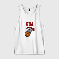 Майка мужская хлопок Basketball - NBA logo, цвет: белый