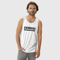 Майка мужская хлопок Любитель плавания, цвет: белый — фото 2