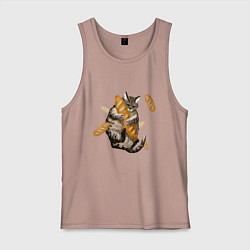 Мужская майка Котик и батон