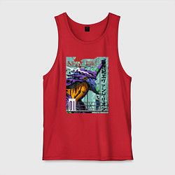 Майка мужская хлопок EVA 01 Poster - Evangelion, цвет: красный