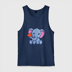 Майка мужская хлопок Love Elephant, цвет: тёмно-синий
