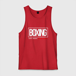 Майка мужская хлопок Boxing good night, цвет: красный