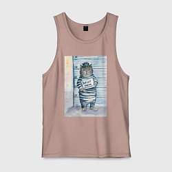 Мужская майка Акварельный рисунок плохой кот