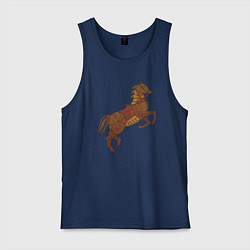Майка мужская хлопок Стимпанк-лошадь, цвет: тёмно-синий