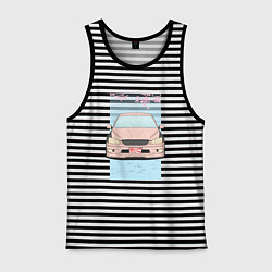 Майка мужская хлопок Toyota Altezza stance, цвет: черная тельняшка