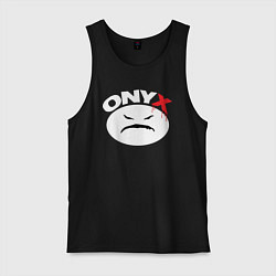 Майка мужская хлопок Onyx logo white, цвет: черный