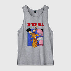 Майка мужская хлопок Dragon Ball - Сон Гоку - Удар, цвет: меланж