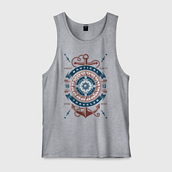 Майка мужская хлопок Морской путешественник, цвет: меланж