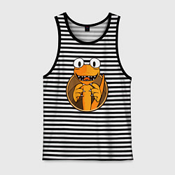 Майка мужская хлопок Радужные друзья: Оранжевый, цвет: черная тельняшка