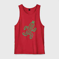 Майка мужская хлопок Файнал фентези Cactuar, цвет: красный