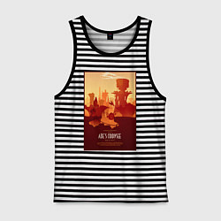 Майка мужская хлопок Abe oddysee - scrabania, цвет: черная тельняшка