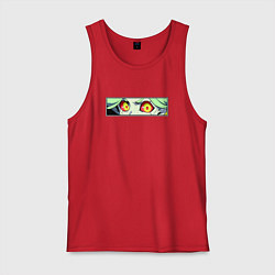 Майка мужская хлопок Ребекка из Киберпанка: Глаза, цвет: красный