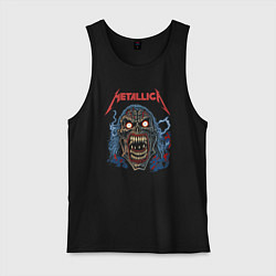 Майка мужская хлопок Metallica skull, цвет: черный