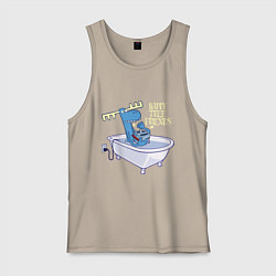 Майка мужская хлопок Lumpy - high voltage, цвет: миндальный