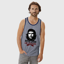 Майка мужская хлопок Revolution hero, цвет: синяя тельняшка — фото 2