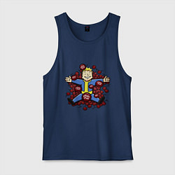 Майка мужская хлопок Vault boy caps, цвет: тёмно-синий