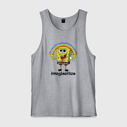 Мужская майка Губка боб воображение мем