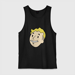 Майка мужская хлопок Vault boy head, цвет: черный