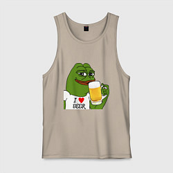 Майка мужская хлопок Drink Pepe, цвет: миндальный