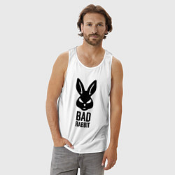 Майка мужская хлопок Bad rabbit, цвет: белый — фото 2