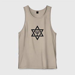 Мужская майка Менора в звезде Давида - темная