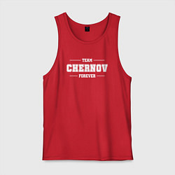 Майка мужская хлопок Team Chernov forever - фамилия на латинице, цвет: красный