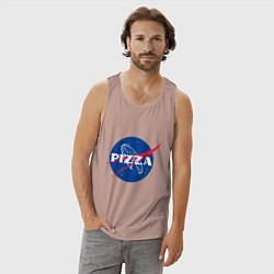 Майка мужская хлопок Nasa - pizza, цвет: пыльно-розовый — фото 2