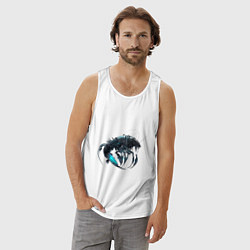 Майка мужская хлопок Креветка киберпанк, цвет: белый — фото 2