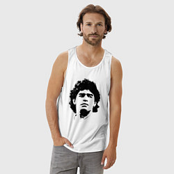 Майка мужская хлопок Face Maradona, цвет: белый — фото 2