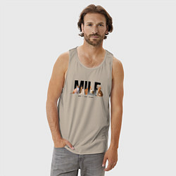 Майка мужская хлопок Man I love Felines - MILF, цвет: миндальный — фото 2