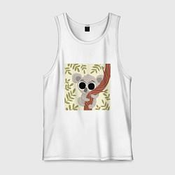 Майка мужская хлопок Коала милый, цвет: белый