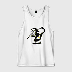 Майка мужская хлопок Smiling death, цвет: белый