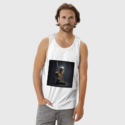 Майка мужская хлопок Законченная жизнь, цвет: белый — фото 2