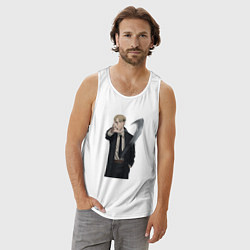 Майка мужская хлопок Капитан Кишибе - метает мачете, цвет: белый — фото 2