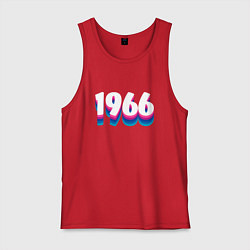 Майка мужская хлопок Made in 1966 vintage art, цвет: красный