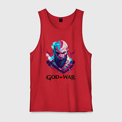 Майка мужская хлопок God of War, Kratos, цвет: красный