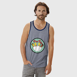 Майка мужская хлопок Simpsons bowling, цвет: синяя тельняшка — фото 2