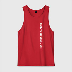 Майка мужская хлопок Remove before flight, цвет: красный
