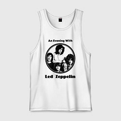 Майка мужская хлопок Led Zeppelin retro, цвет: белый