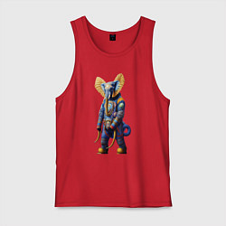 Мужская майка Слон - киберпанк - нейросеть