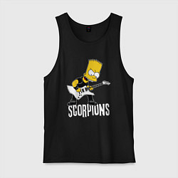 Майка мужская хлопок Scorpions Барт Симпсон рокер, цвет: черный