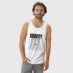 Майка мужская хлопок Gravity и пространственная сетка, цвет: белый — фото 2
