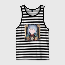 Майка мужская хлопок Smug Anime Girl, цвет: черная тельняшка