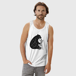 Майка мужская хлопок Космонавт и малая медведица, цвет: белый — фото 2