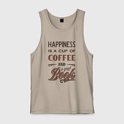 Мужская майка Счастье это чашка кофе и хорошая книга