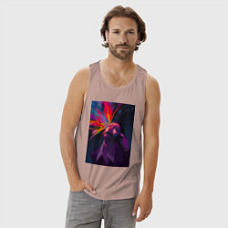 Майка мужская хлопок Disco Elysium - Взрыв мозга, цвет: пыльно-розовый — фото 2