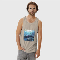 Майка мужская хлопок Subnautica - подводный мир, цвет: миндальный — фото 2