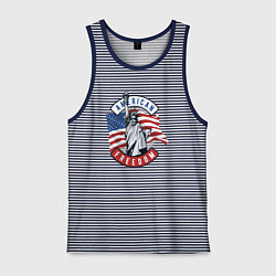 Майка мужская хлопок American freedom, цвет: синяя тельняшка