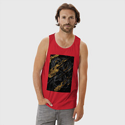 Майка мужская хлопок Дракон в золоте, цвет: красный — фото 2