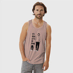 Майка мужская хлопок Its okay lets go home, цвет: пыльно-розовый — фото 2